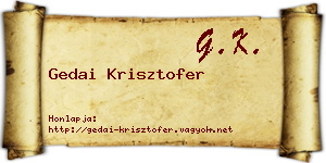 Gedai Krisztofer névjegykártya